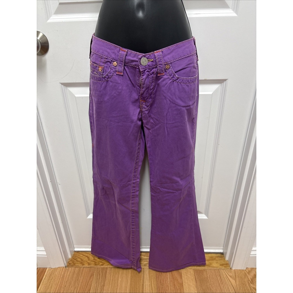 True Religion Y2K Low Rise Purple Flare Pants Vintage - Size 30